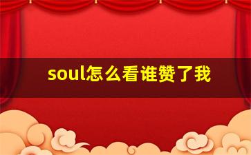 soul怎么看谁赞了我