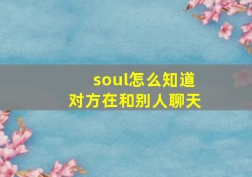 soul怎么知道对方在和别人聊天