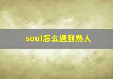 soul怎么遇到熟人