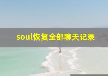 soul恢复全部聊天记录