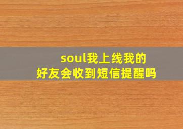 soul我上线我的好友会收到短信提醒吗