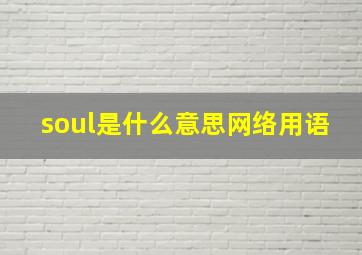 soul是什么意思网络用语