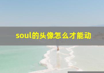 soul的头像怎么才能动