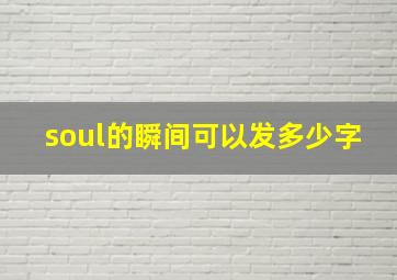 soul的瞬间可以发多少字