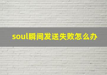 soul瞬间发送失败怎么办