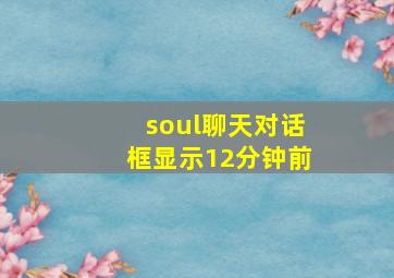 soul聊天对话框显示12分钟前