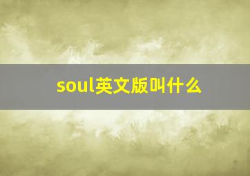 soul英文版叫什么