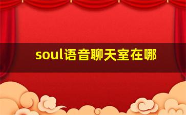 soul语音聊天室在哪