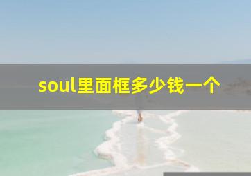 soul里面框多少钱一个