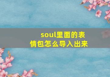 soul里面的表情包怎么导入出来