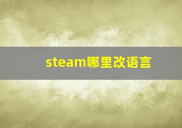 steam哪里改语言