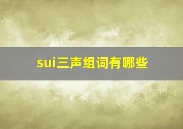 sui三声组词有哪些