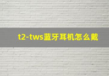 t2-tws蓝牙耳机怎么戴