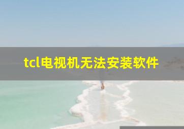 tcl电视机无法安装软件