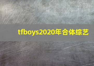 tfboys2020年合体综艺