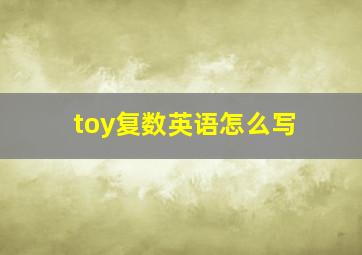 toy复数英语怎么写