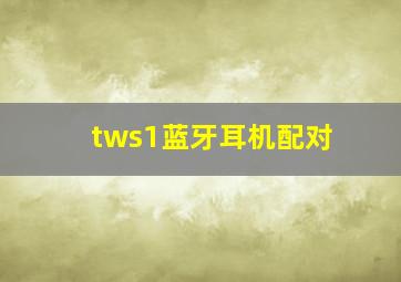 tws1蓝牙耳机配对