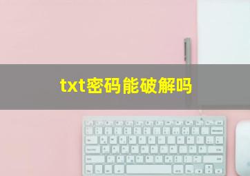 txt密码能破解吗