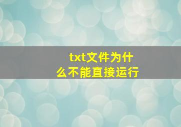 txt文件为什么不能直接运行