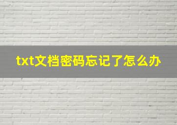 txt文档密码忘记了怎么办