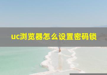 uc浏览器怎么设置密码锁