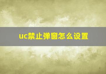 uc禁止弹窗怎么设置