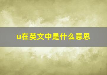 u在英文中是什么意思