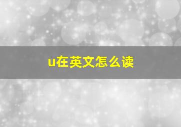 u在英文怎么读