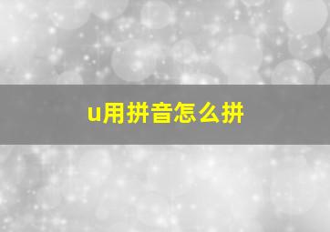 u用拼音怎么拼