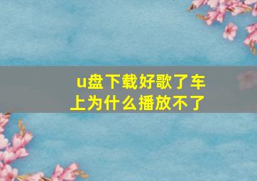 u盘下载好歌了车上为什么播放不了