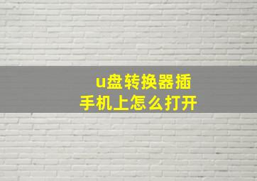 u盘转换器插手机上怎么打开