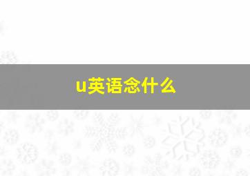 u英语念什么