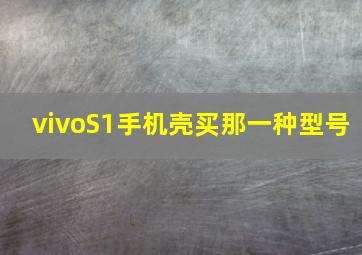 vivoS1手机壳买那一种型号