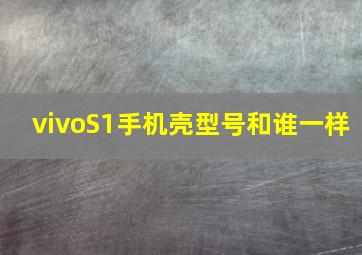 vivoS1手机壳型号和谁一样