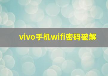 vivo手机wifi密码破解