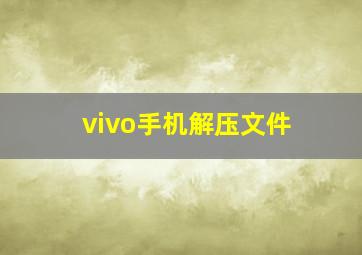 vivo手机解压文件