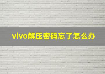 vivo解压密码忘了怎么办