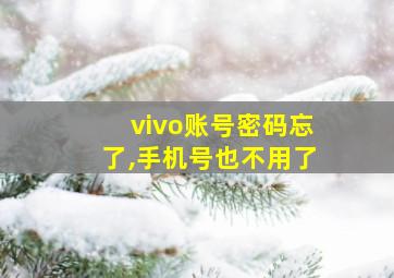 vivo账号密码忘了,手机号也不用了