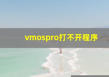 vmospro打不开程序