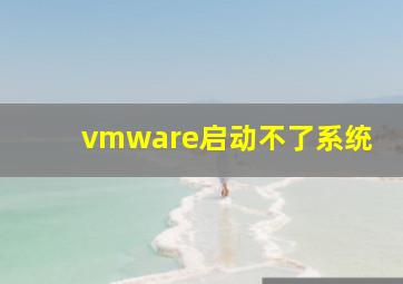 vmware启动不了系统