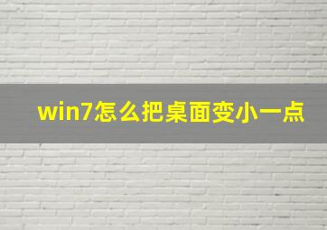 win7怎么把桌面变小一点