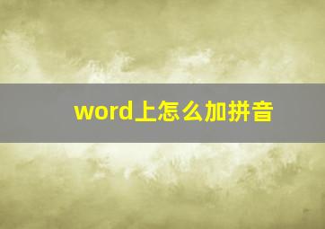 word上怎么加拼音