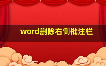 word删除右侧批注栏