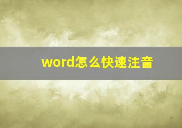 word怎么快速注音