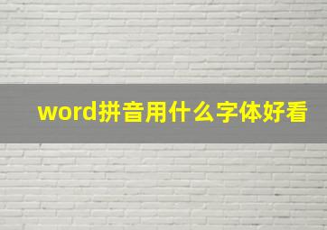 word拼音用什么字体好看