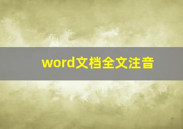 word文档全文注音