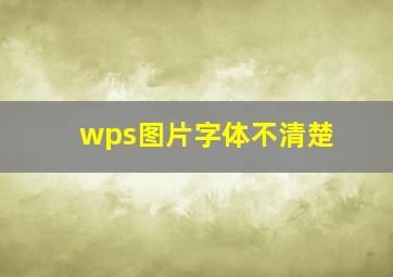 wps图片字体不清楚