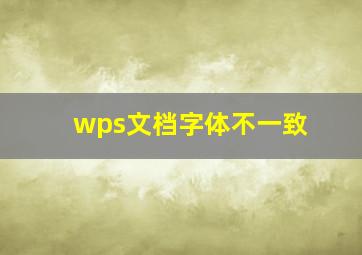 wps文档字体不一致