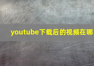 youtube下载后的视频在哪