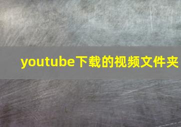 youtube下载的视频文件夹